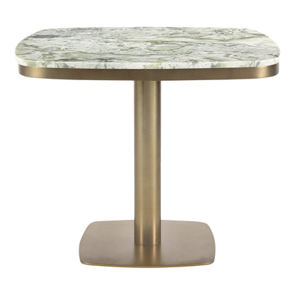 Celeste Green Marble and Iron Square Cafe Table