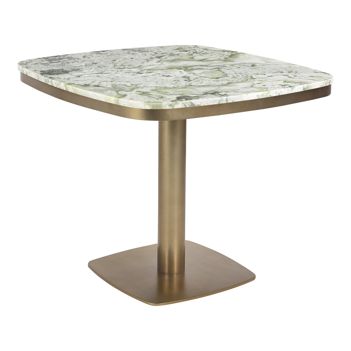 Celeste Green Marble and Iron Square Cafe Table