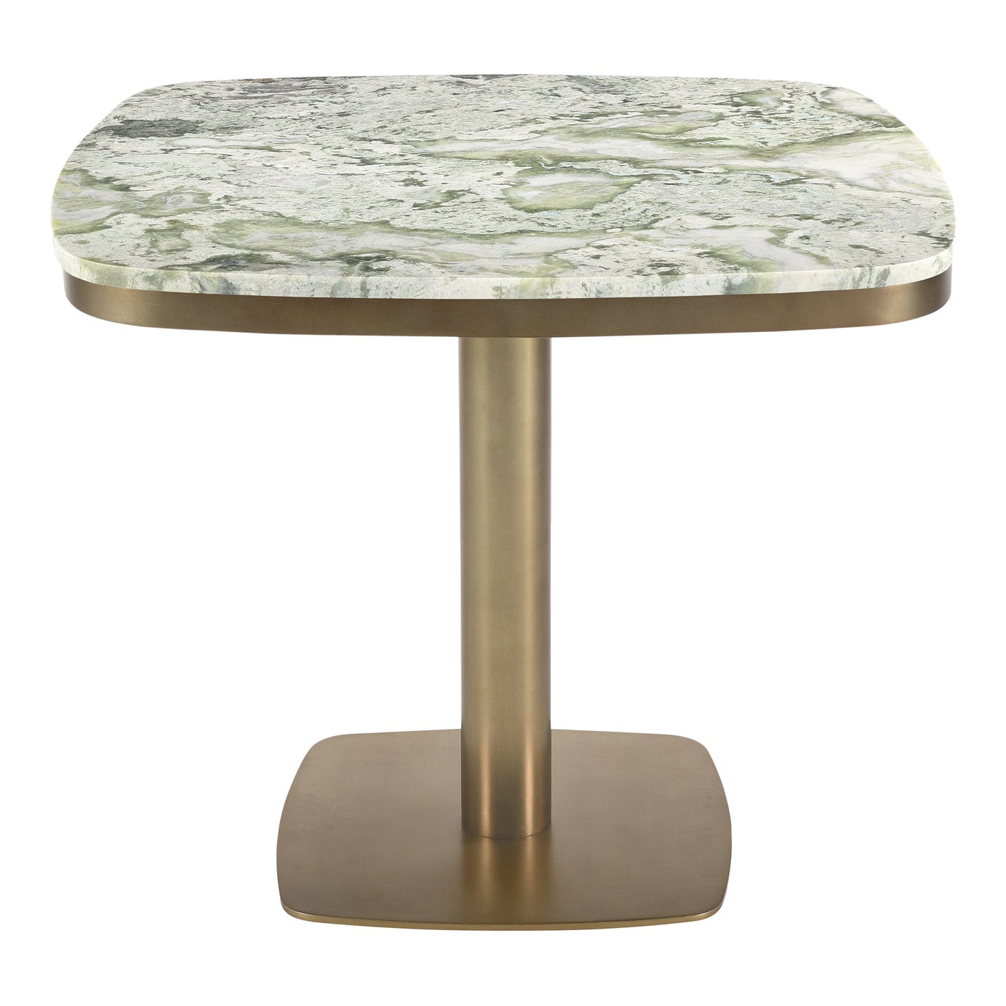 Celeste Green Marble and Iron Square Cafe Table