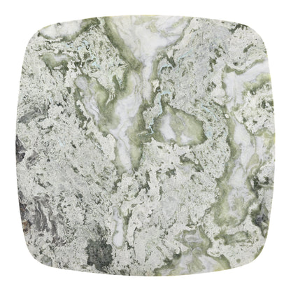 Celeste Green Marble and Iron Square Cafe Table