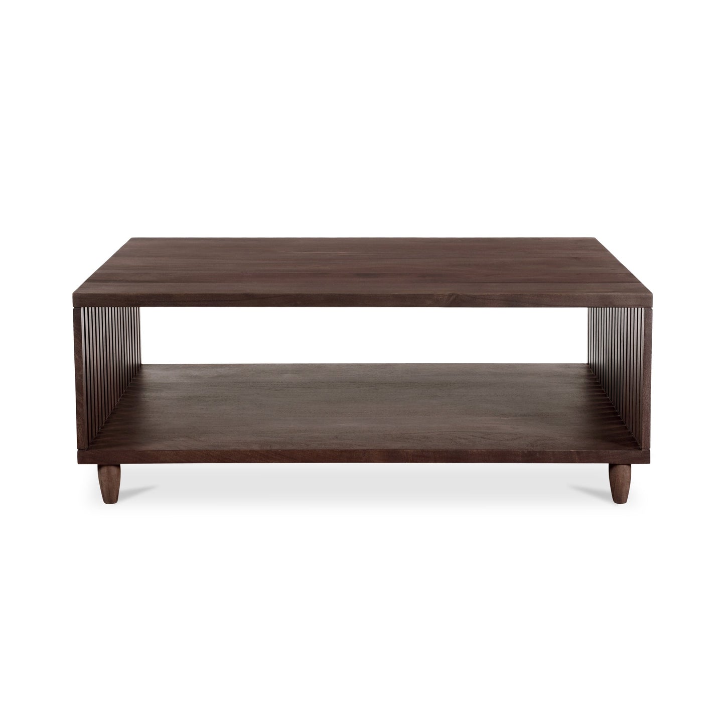 Rhys Solid Acacia Wood Dark Brown Rectangular Coffee Table