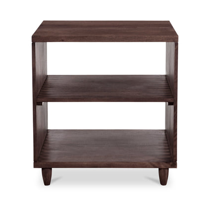 Rhys Solid Acacia Wood Dark Brown Rectangular Side Table