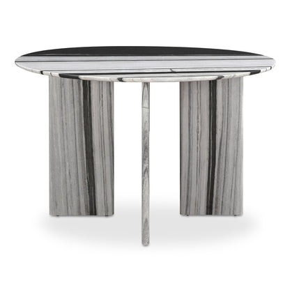 Celia Grey Marble and Wood Round Dining Table