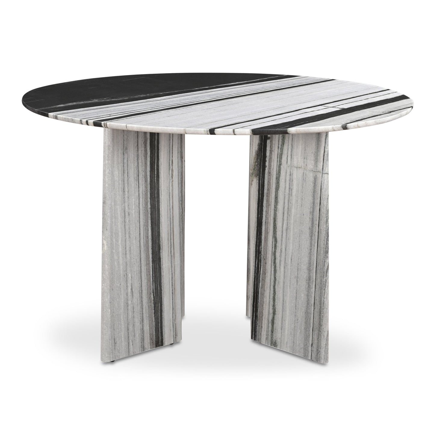 Celia Grey Marble and Wood Round Dining Table