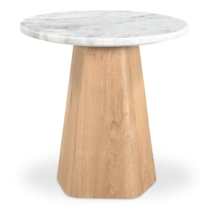 Evelyn Wood Grey Round Accent Table