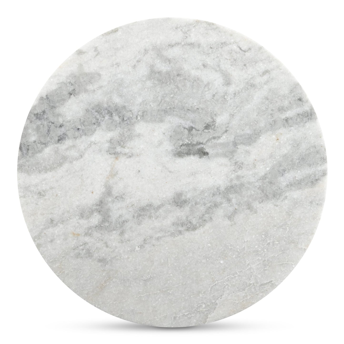 Evelyn Grey Marble and Wood Round Coffee Table