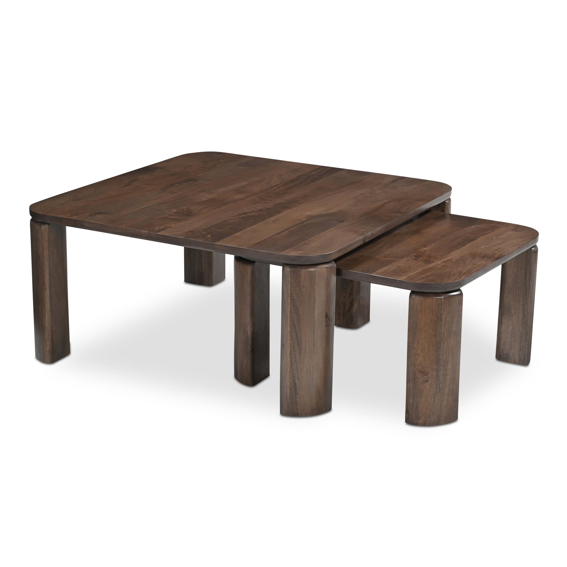 Moe's Home Bailey Deep Brown Mango Wood Nesting Coffee Table