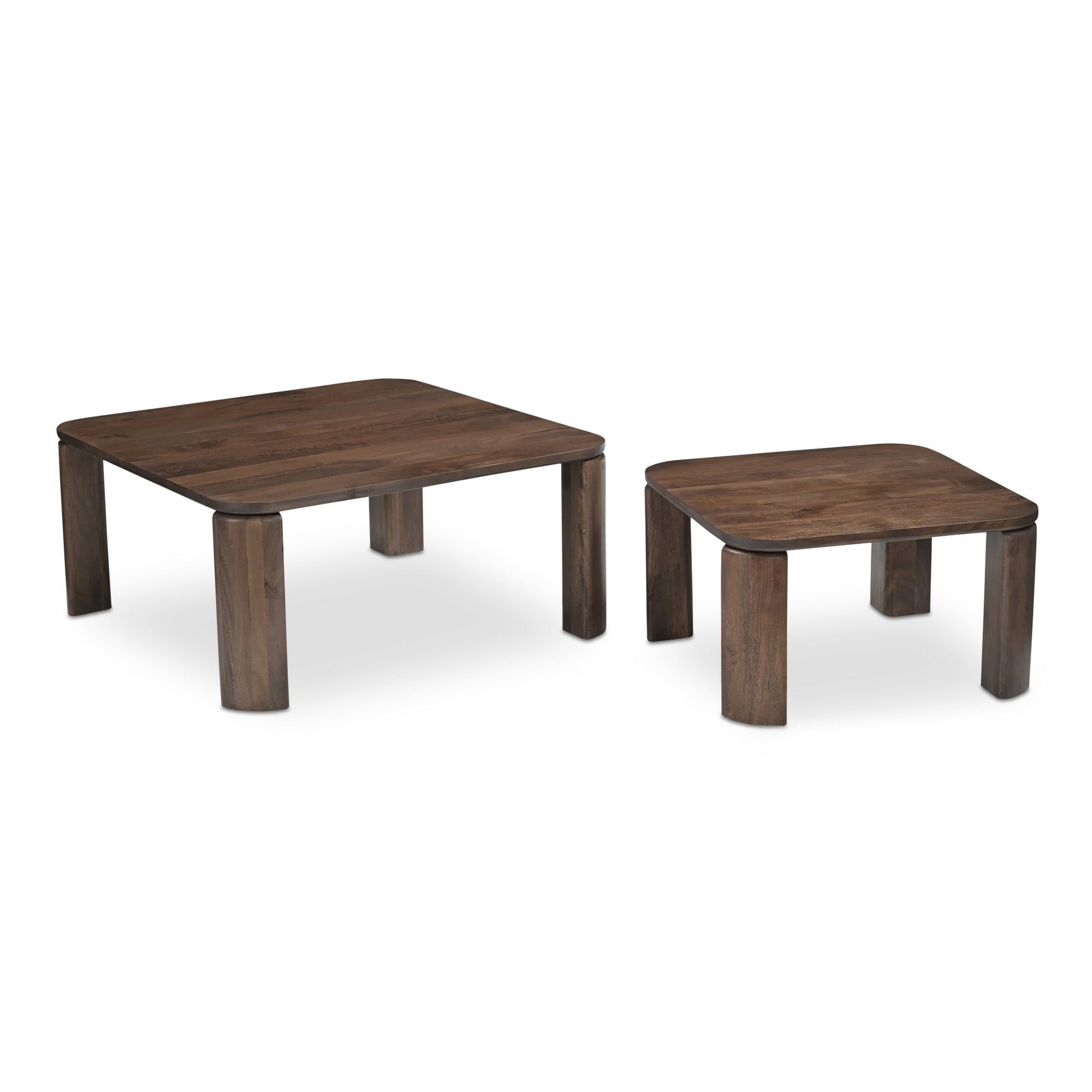 Moe's Home Bailey Deep Brown Mango Wood Nesting Coffee Table