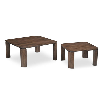 Moe's Home Bailey Deep Brown Mango Wood Nesting Coffee Table