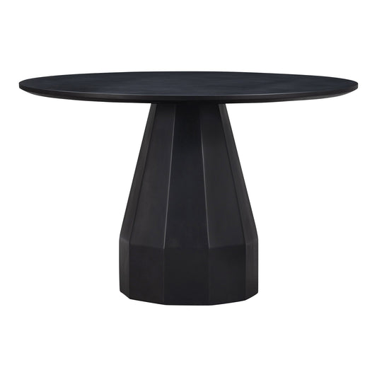 Templo Concrete and Steel Black Outdoor Round Dining Table