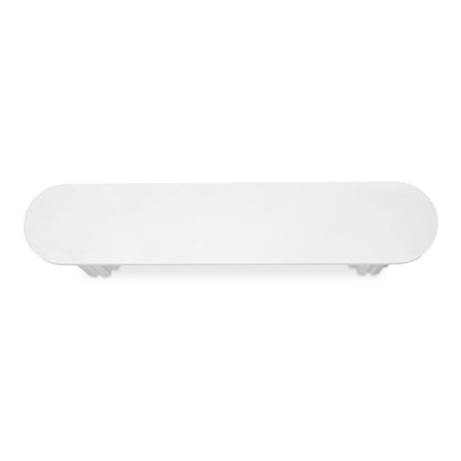 Eris White Concrete and Steel Outdoor Dining Bench