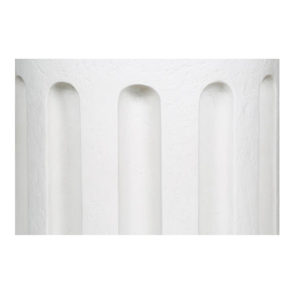 Eris White Concrete Outdoor Round Accent Table