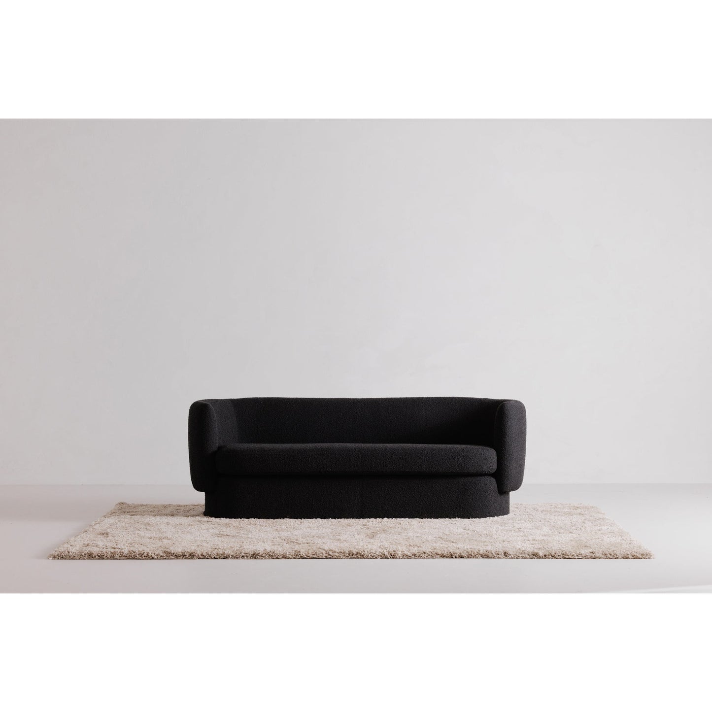 Koba Polyester Upholstered Black Sofa