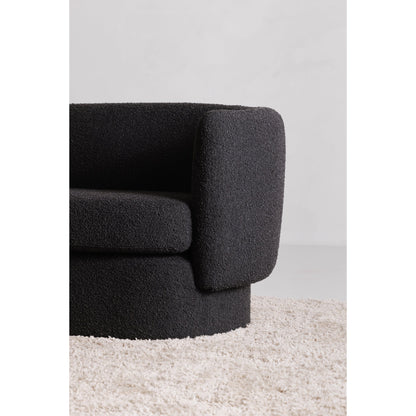 Koba Polyester Upholstered Black Sofa