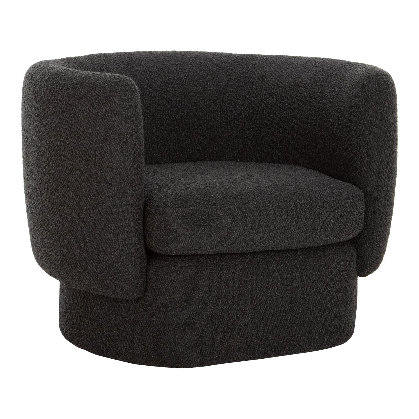 Koba Polyester Upholstered Black Armless Chair