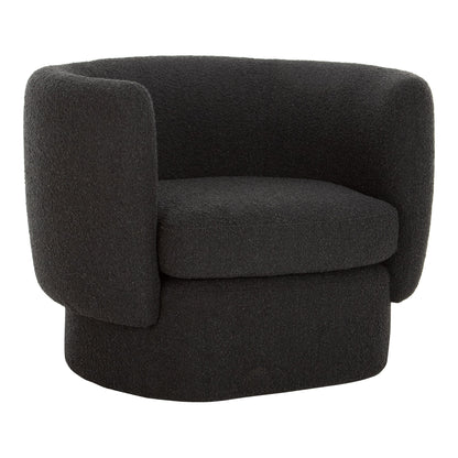 Koba Polyester Upholstered Black Armless Chair