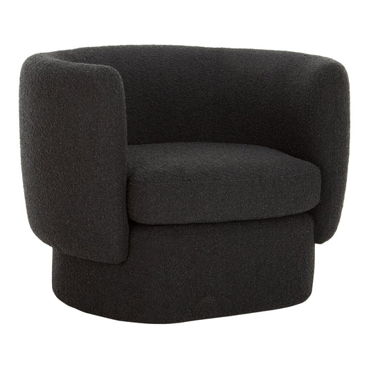 Koba Polyester Upholstered Black Armless Chair