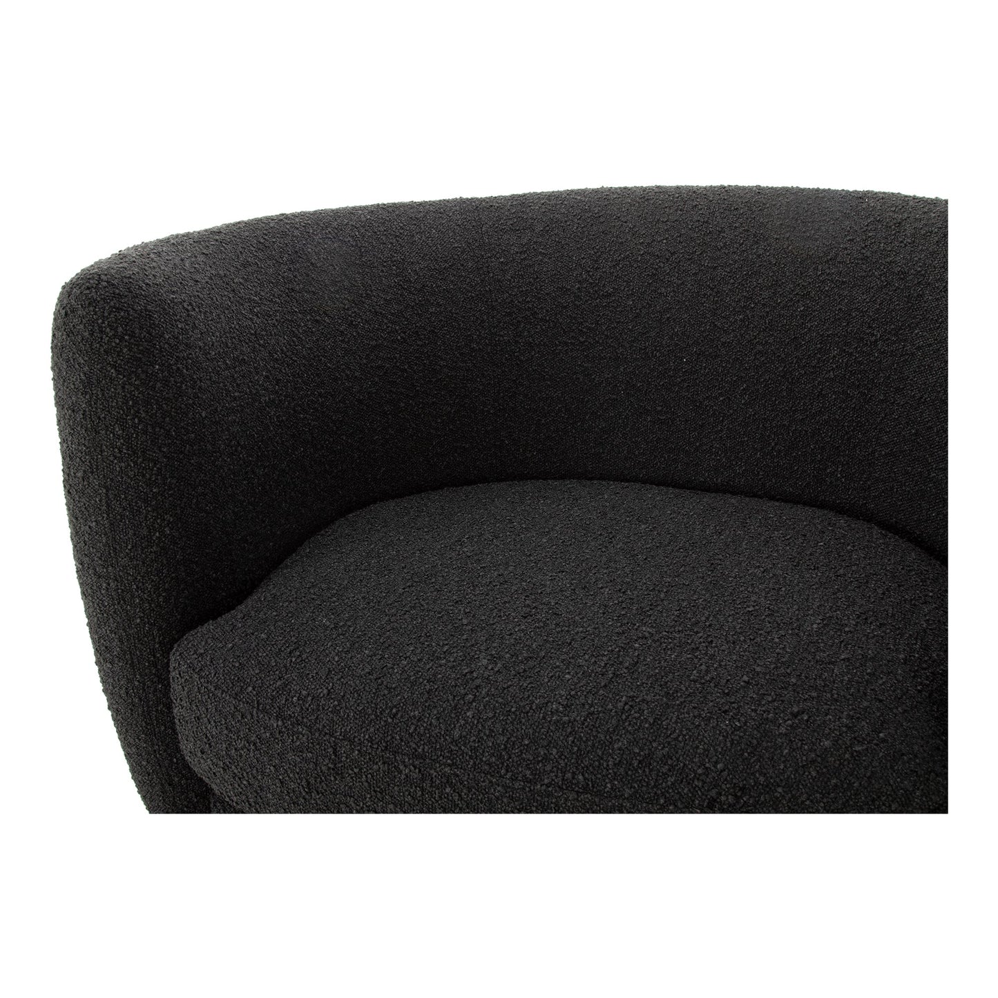 Koba Polyester Upholstered Black Armless Chair