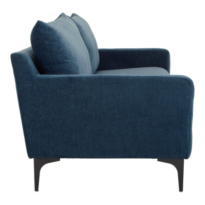 Paris Polyester Upholstered Blue Sofa