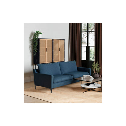 Paris Polyester Upholstered Blue Sofa