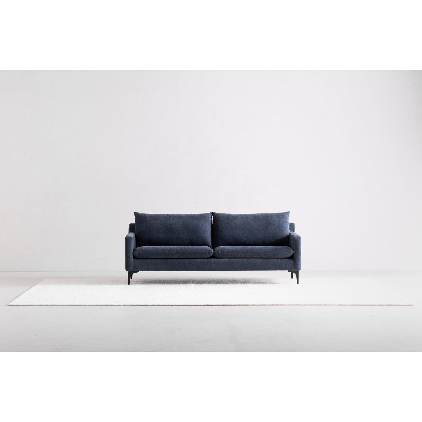 Paris Polyester Upholstered Blue Sofa