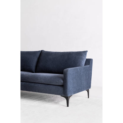 Paris Polyester Upholstered Blue Sofa