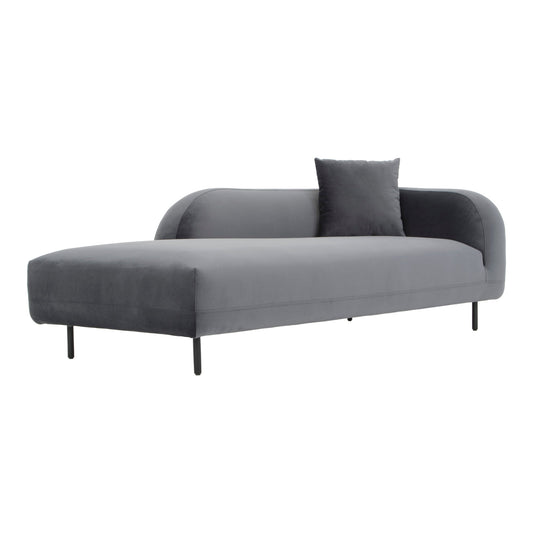 Deleuze Polyester Upholstered Chaise with Steel Leg