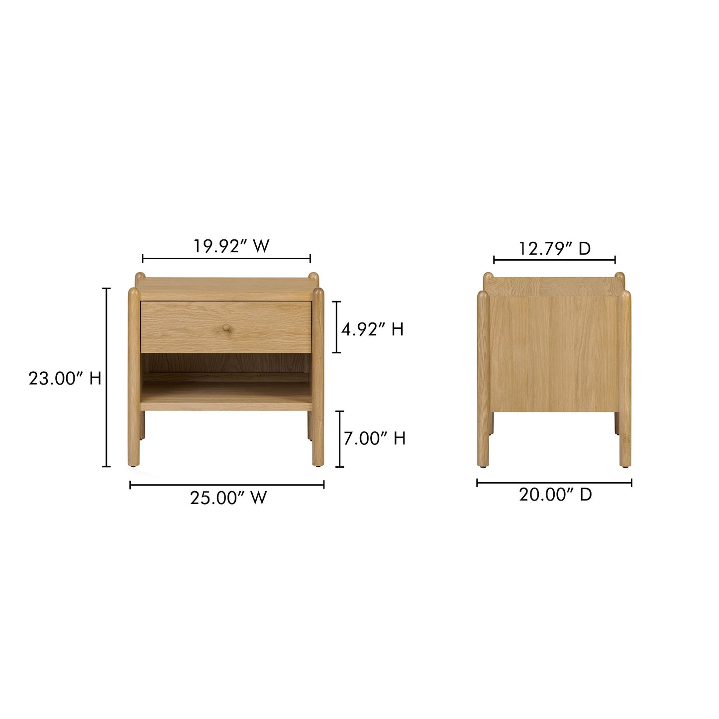 Moe's Home Billy Natural Oak Design Nightstand