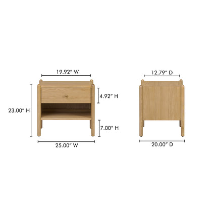 Moe's Home Billy Natural Oak Design Nightstand