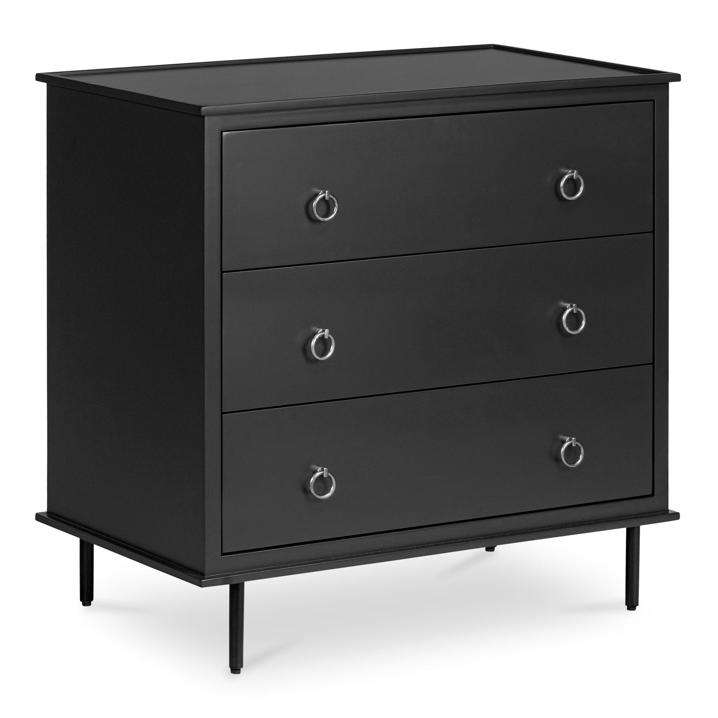 Reagan Three Drawer Wood Nightstand
