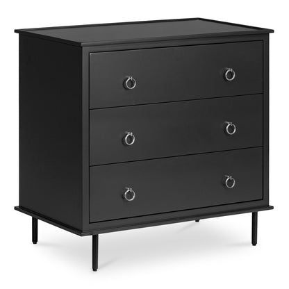 Reagan Three Drawer Wood Nightstand