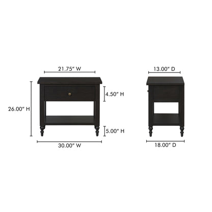 Katherine Black Soft Closing Drawer Nightstand
