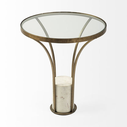 Mercana Jacinta Glass Top Round End Table