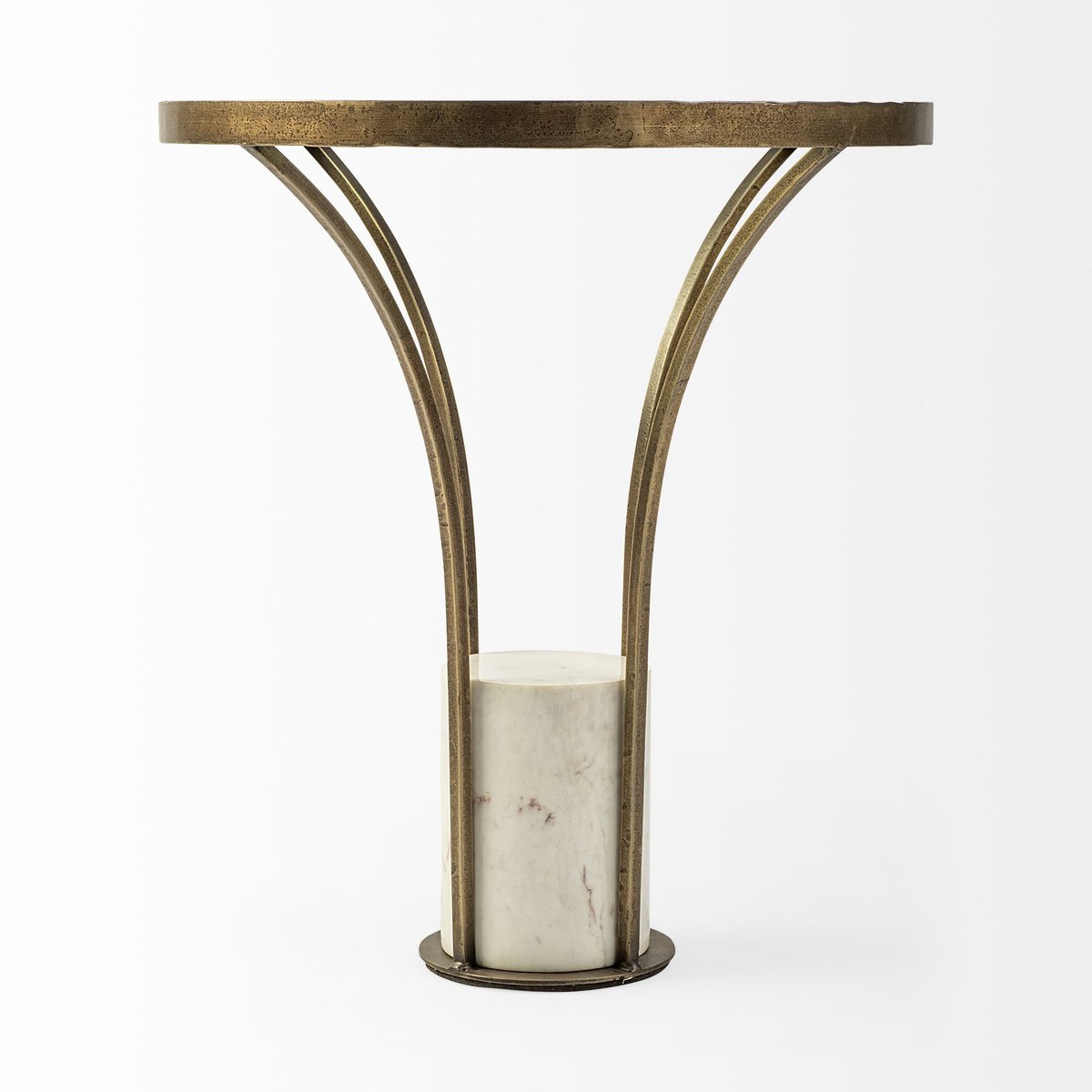 Mercana Jacinta Glass Top Round End Table