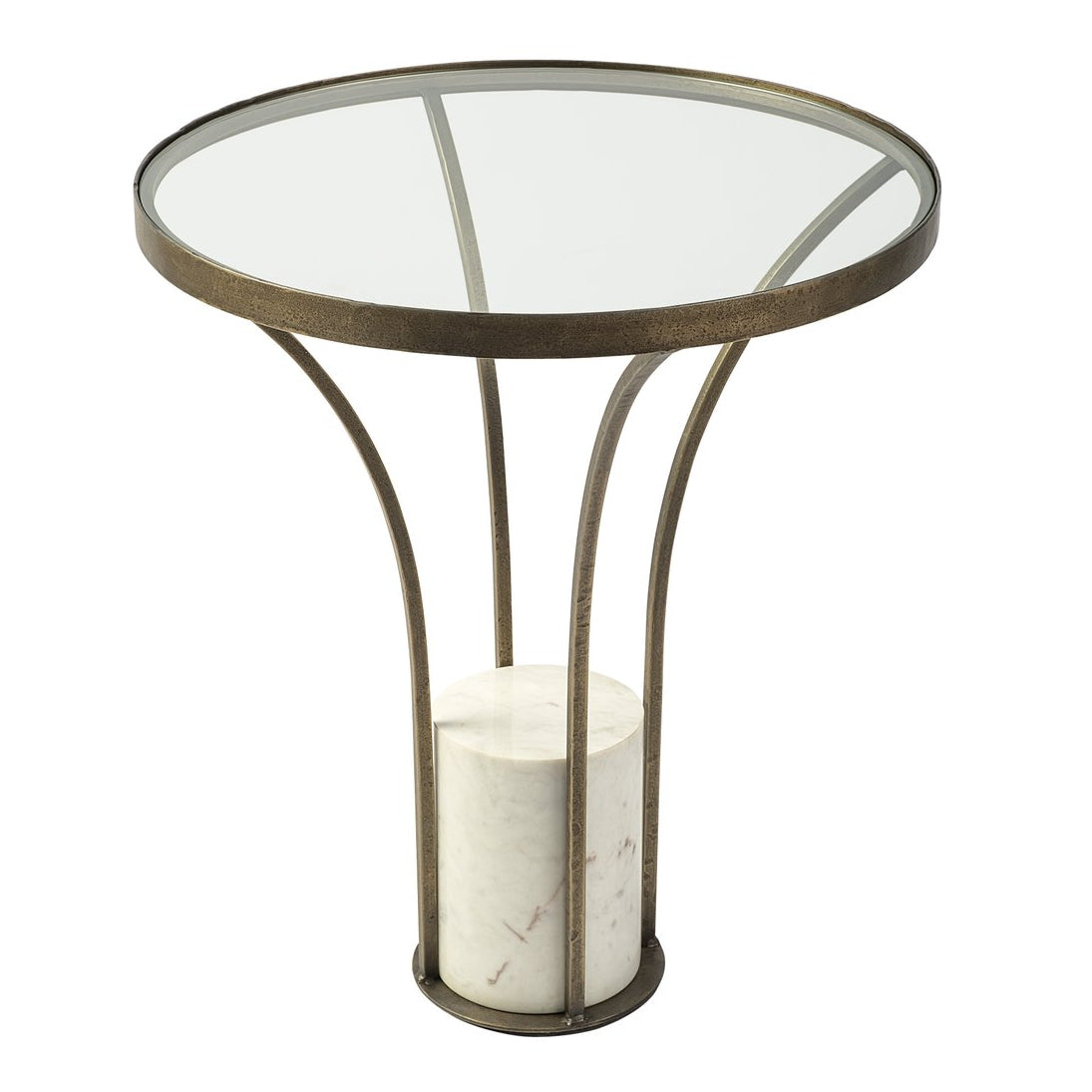 Mercana Jacinta Glass Top Round End Table