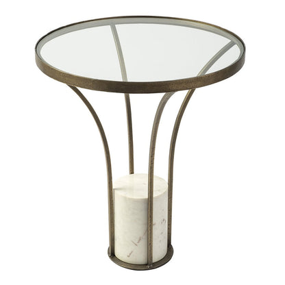 Mercana Jacinta Glass Top Round End Table