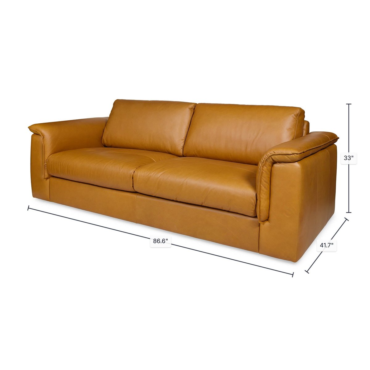 LH Home Jackson Italian Tan Leather Sofa
