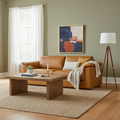 LH Home Jackson Italian Tan Leather Sofa