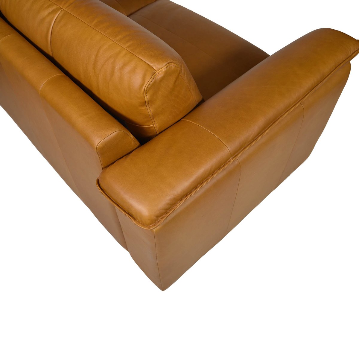 LH Home Jackson Italian Tan Leather Sofa