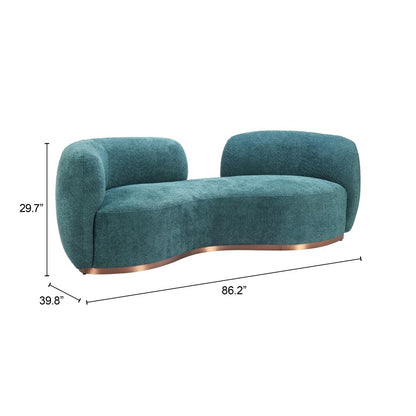 Zuo Modern Jamela Teal Fabric Sofa