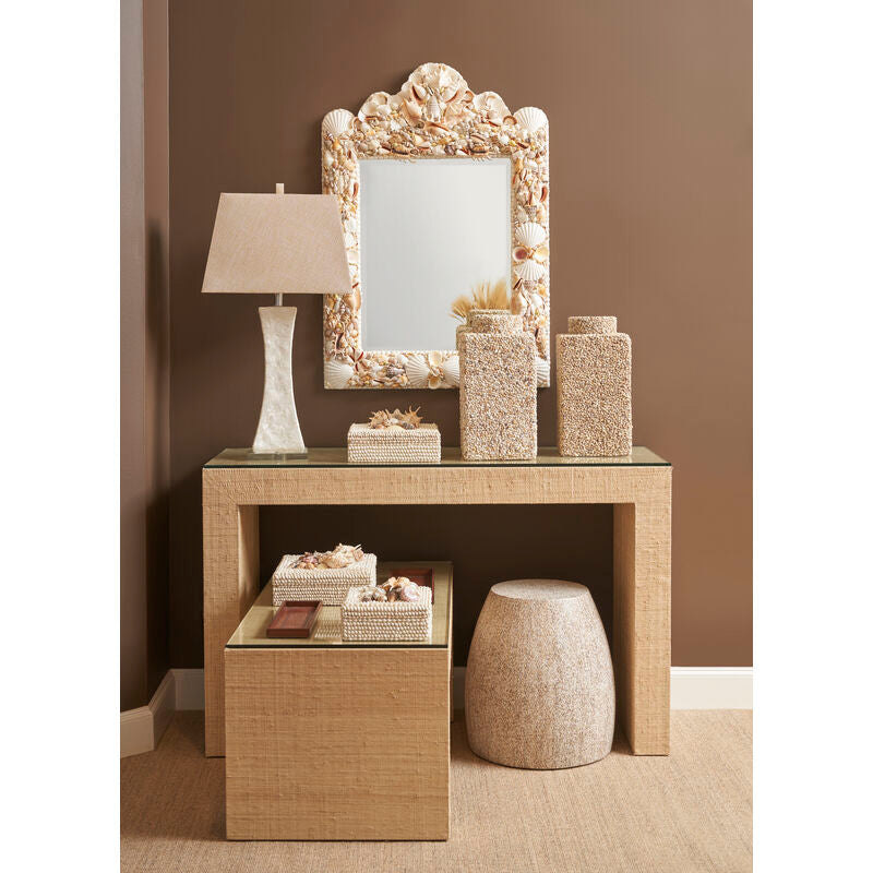 Chelsea House Jamila Natural Raffia Coverd Console Table