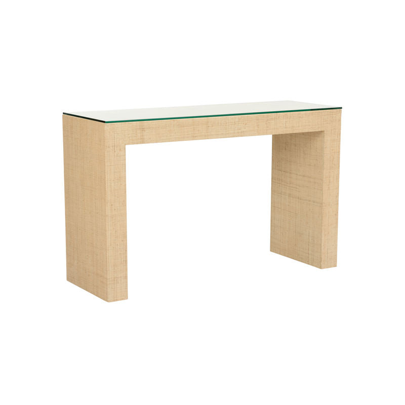 Chelsea House Jamila Natural Raffia Coverd Console Table