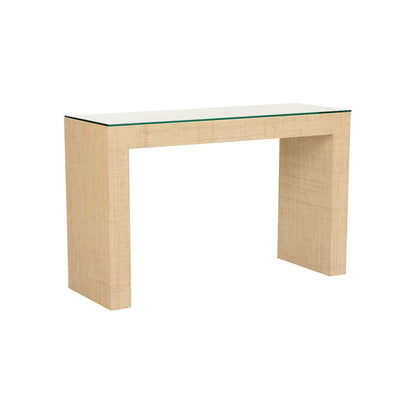Chelsea House Jamila Natural Raffia Coverd Console Table