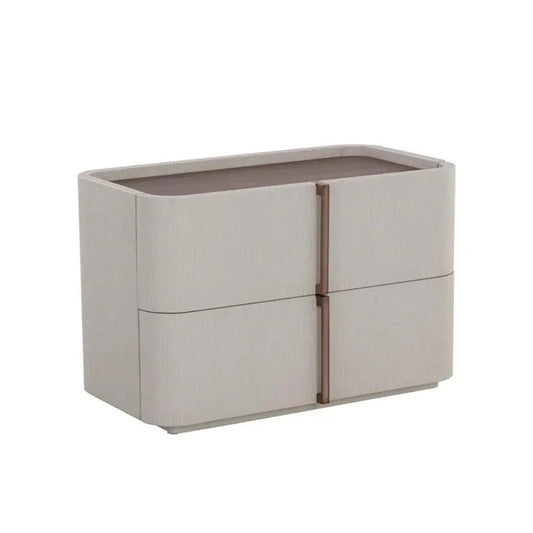 SUNPAN Jamille Leather Wooden Nightstand