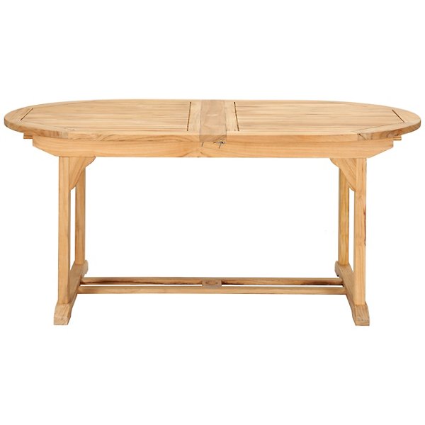 January Oval Teak Outdoor Dining Table with Built-In Extension and Umbrella Hole-Outdoor Dining Tables-HiTeak-Sideboards and Things