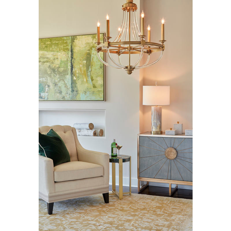 Wildwood Jasper Green Stone Top Round Accent Table