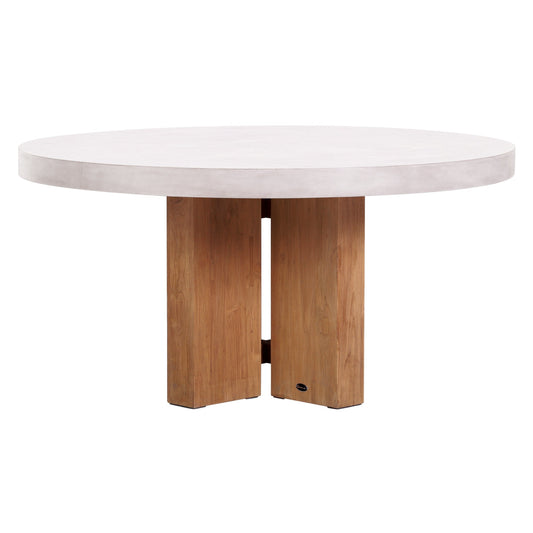 Java Teak and Concrete Dining Table - Ivory White Outdoor Dining Table-Outdoor Dining Tables-Seasonal Living-Sideboards and Things