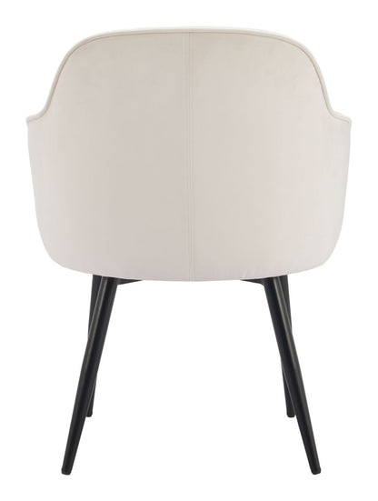Zuo Modern Jolie Ivory Velvet Dining Chair 2PC