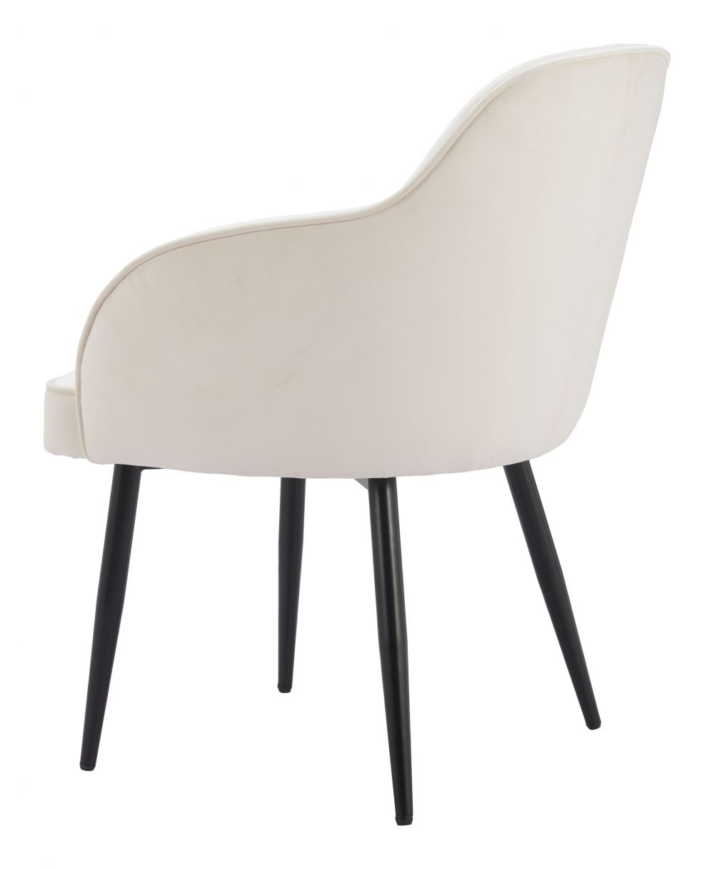 Zuo Modern Jolie Ivory Velvet Dining Chair 2PC