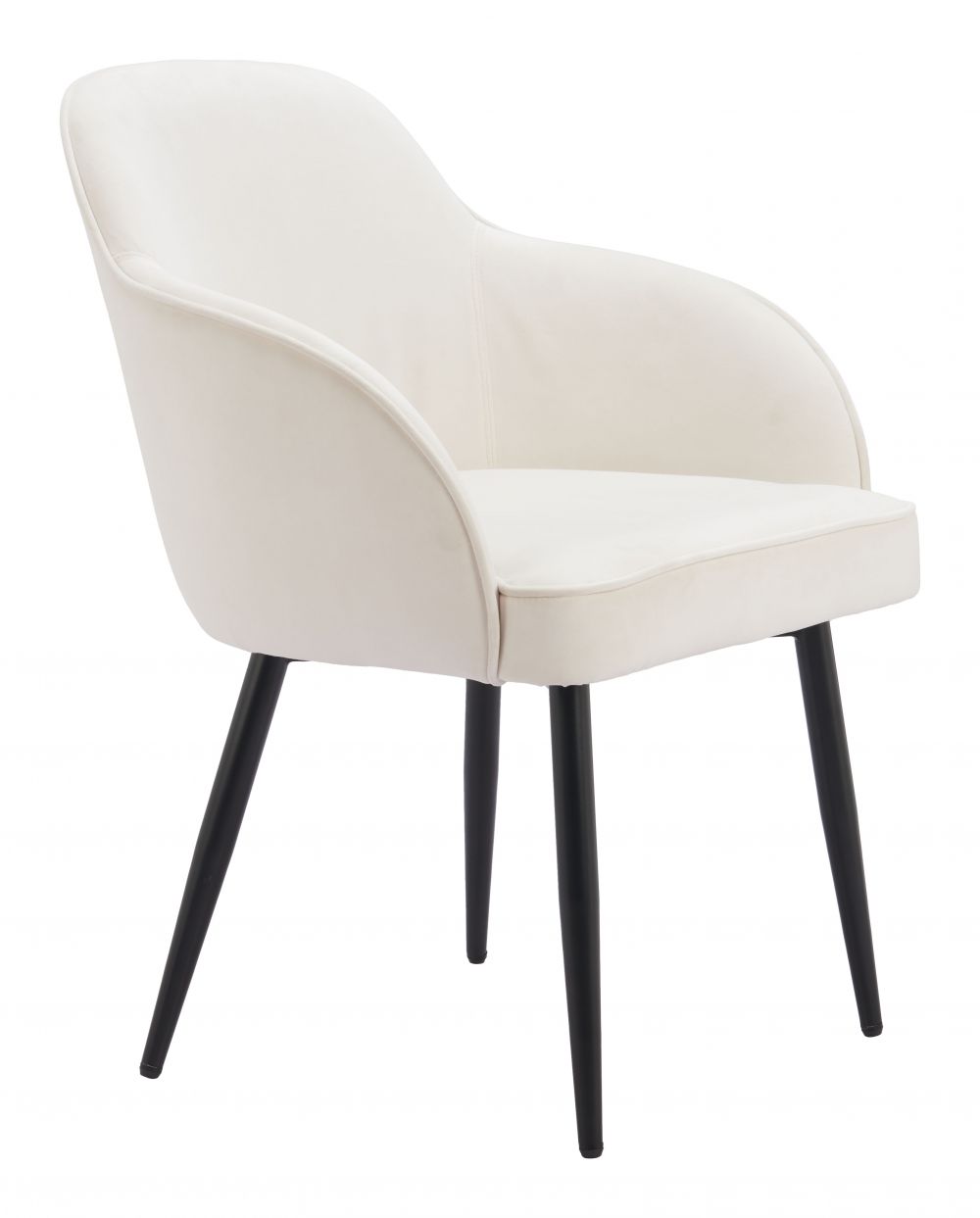 Zuo Modern Jolie Ivory Velvet Dining Chair 2PC